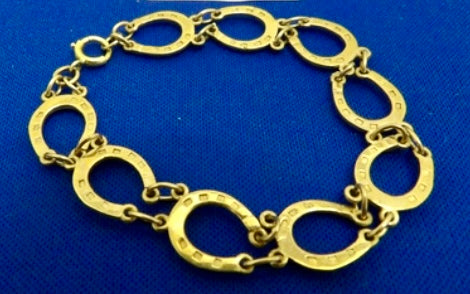 Stunning Vintage 9ct Gold Horseshoe Bracelet - Hallmarked - 0103